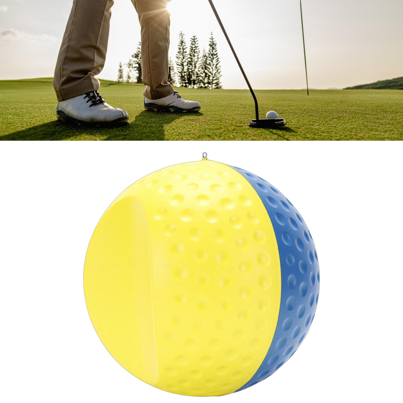 PU-Schaum-Golf-Übungsball, verstellbare Lanyard-Schwung-Trainingshilfe, zweifarbiges Design für Schwungwegverfolgung, weicher, langlebiger Schaumstoff, verbessert die