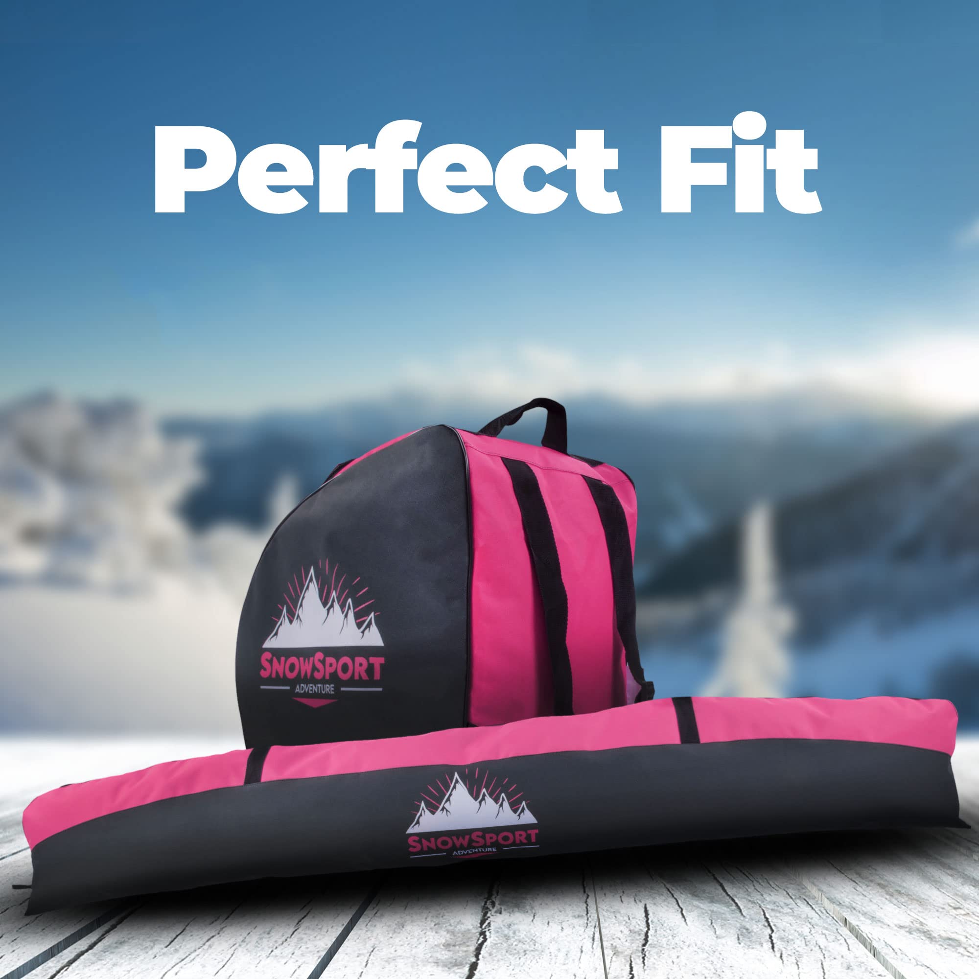 Housse pour chaussures de ski - Sac à dos pour chaussures de ski - Snowsport - Bleu marine/orange/rose
