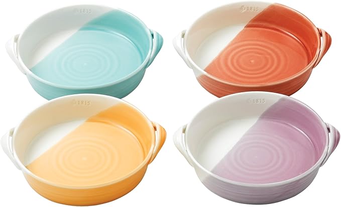 Royal Doulton 1815 Mixed Patterns Mini Serving Dish Set of 4, Bright Colors, 7.2"