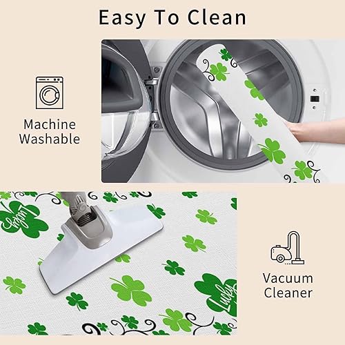 Vista 30 de Tapete de Feliz Navidad, tapete antideslizante para puerta delantera, baño, cocina, dormitorio, patio, entrada, 16 x 24 pulgadas, rojo, negro y verde