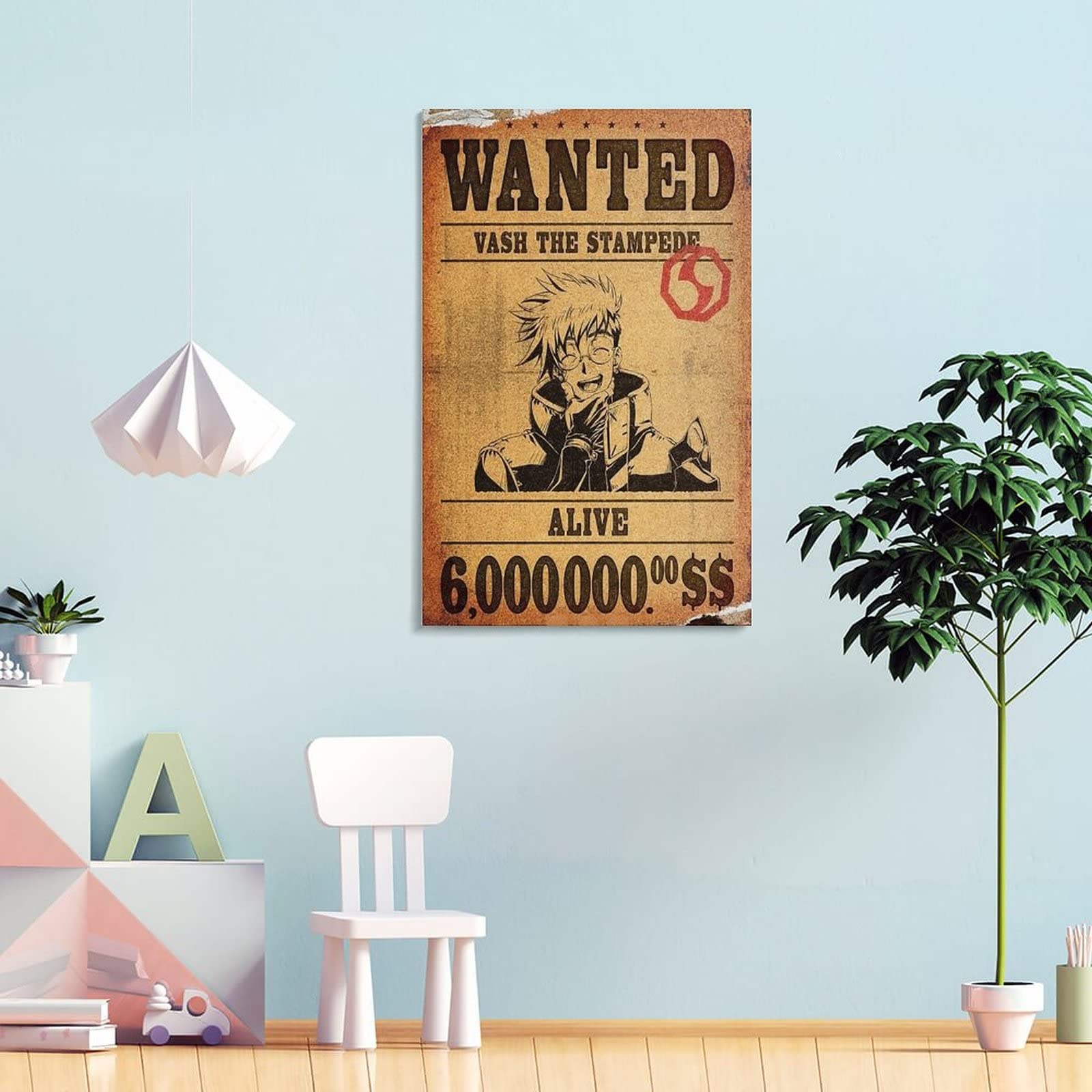 Poster Anime Trigun Wanted Vash The Stampede Canvas Posters Wall