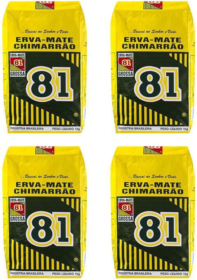 Erva Mate 81 Moída Grossa Embalagens Kit 4un de 1kg para Chimarrão