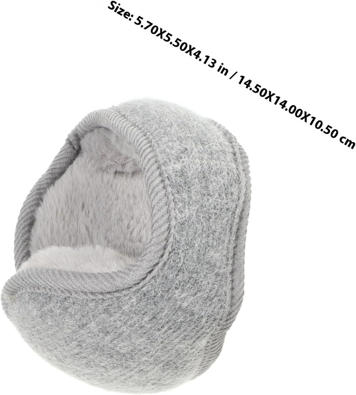 ARTIBETTER 2pcs Plush Winter Earmuffs, Foldable Knitted Ear Warmers, Windproof Ear Covers in Beige and Gray for Cold Weather Protection