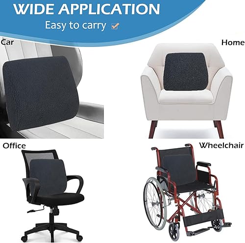 Miniatura 5 de Big Hippo Almohada de apoyo lumbar, almohada de respaldo de felpa suave, espuma viscoelástica, soporte de espalda para automóvil, cojín de apoyo de