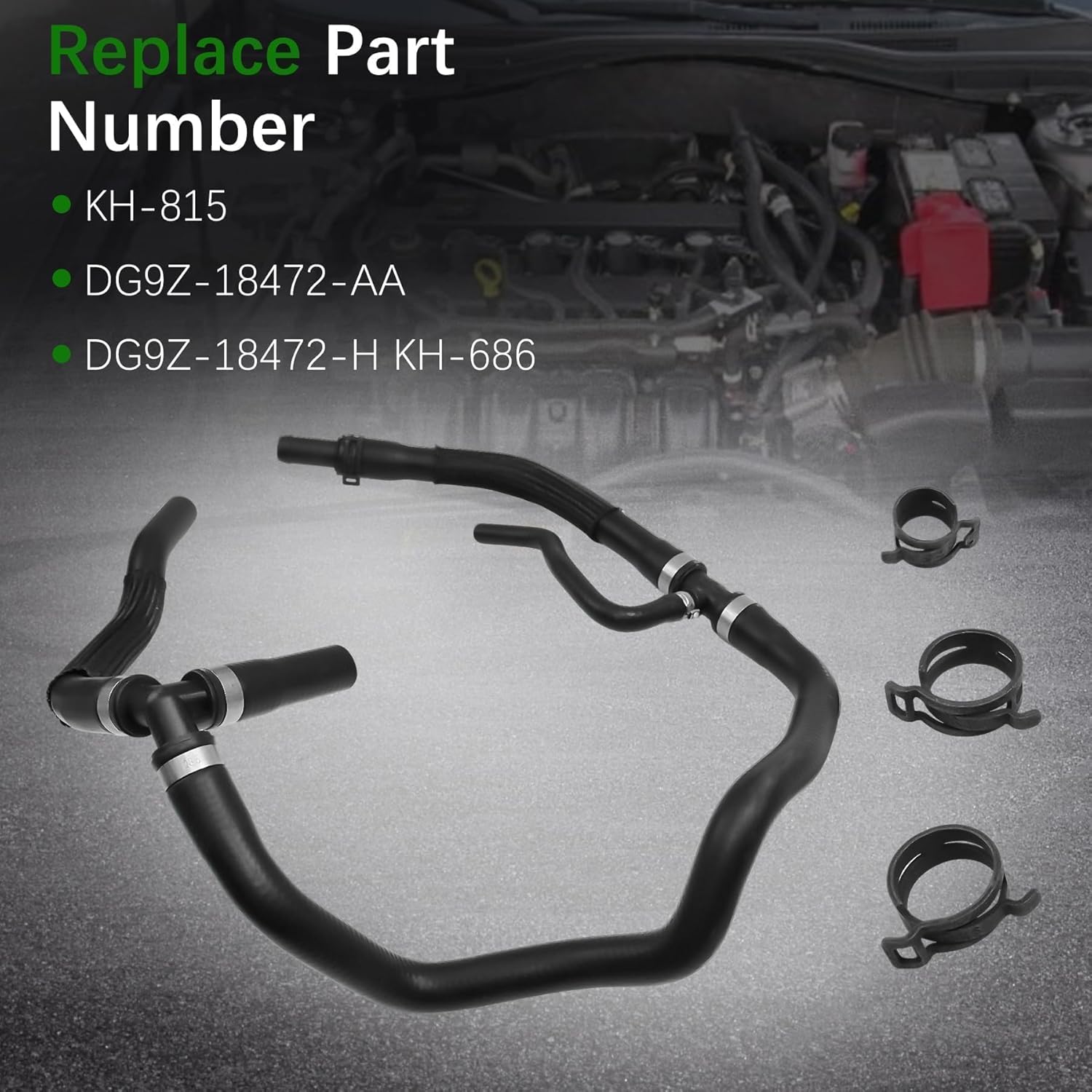 DG9Z-18472-AA HVAC Heater Hose Assembly Fit for Ford Fusion 2.5L 2013 2014 2015 2016 2017 2018 2019 2020 Replace KH-815 DG9Z-18472-H KH-686