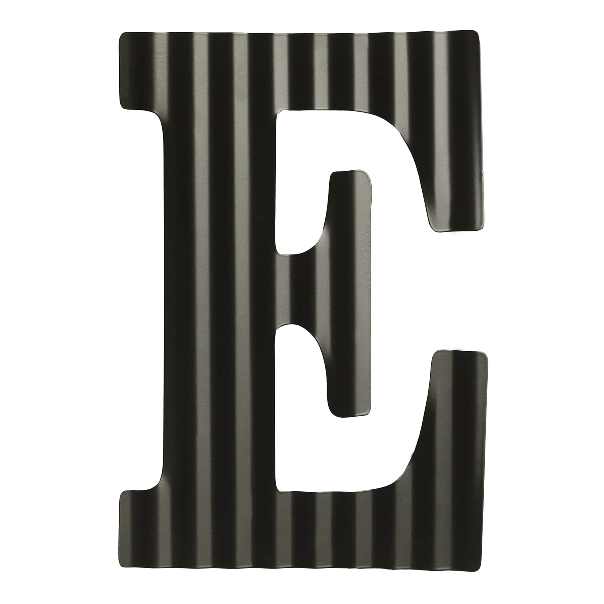 COLLECTIVE HOME - 12" Letters for Wall Decor, Decorative Corrugated Black Letters, Monogram Hanging Wall Art, Hanging Alphabet Signs for Office Bedroom Living Room Kitchen (E)