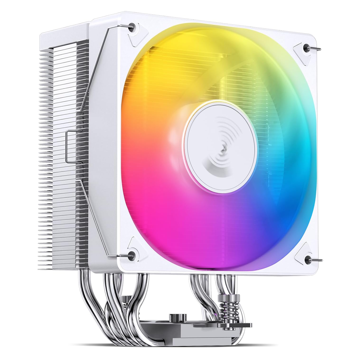 JONSBO CR1000 EVO ARGB White CPU Cooler,Silent Series Cooling, CPU Fan Air Cooler H154mm, 4 Copper Heat Pipe Insert Aluminum Fin for AM4/AM5/Intel LGA1851/1700, 120mm PWM ARGB,Top Cover Color, White