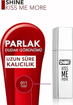 Flormar Kalıcı Parlak Likit Ruj (ŞEKER KIRMIZISI) - Shine Kiss Me More Lls - 011 Candy - 8682536083874