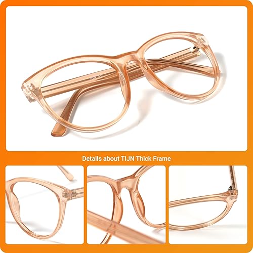 Miniatura 5 de TIJN Gafas de luz azul de gran tamaño para mujeres y hombres, marco grande, antifatiga ocular, transparentes, para computadora, juegos, bloqueador