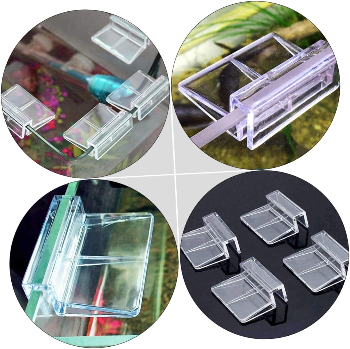 Happyyami 30pcs Acrylic Aquarium Support Bracket Fish Tank Cover Holder for Covers for Turtle Tanks and Open Aquariums