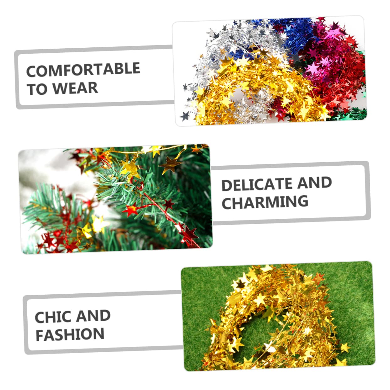 PRETYZOOM Lot De 5 Guirlandes De Noël Aux Couleurs Assorties Guirlandes Lumineuses pour Décoration Darbre De Noël 6 Pièces X 5