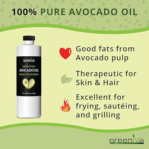 Miniatura 8 de GreenIVe - Aceite de aguacate - Aceite de aguacate 100% puro - prensado en frío - Virgen - Exclusivo en Amazon (16 onzas)
