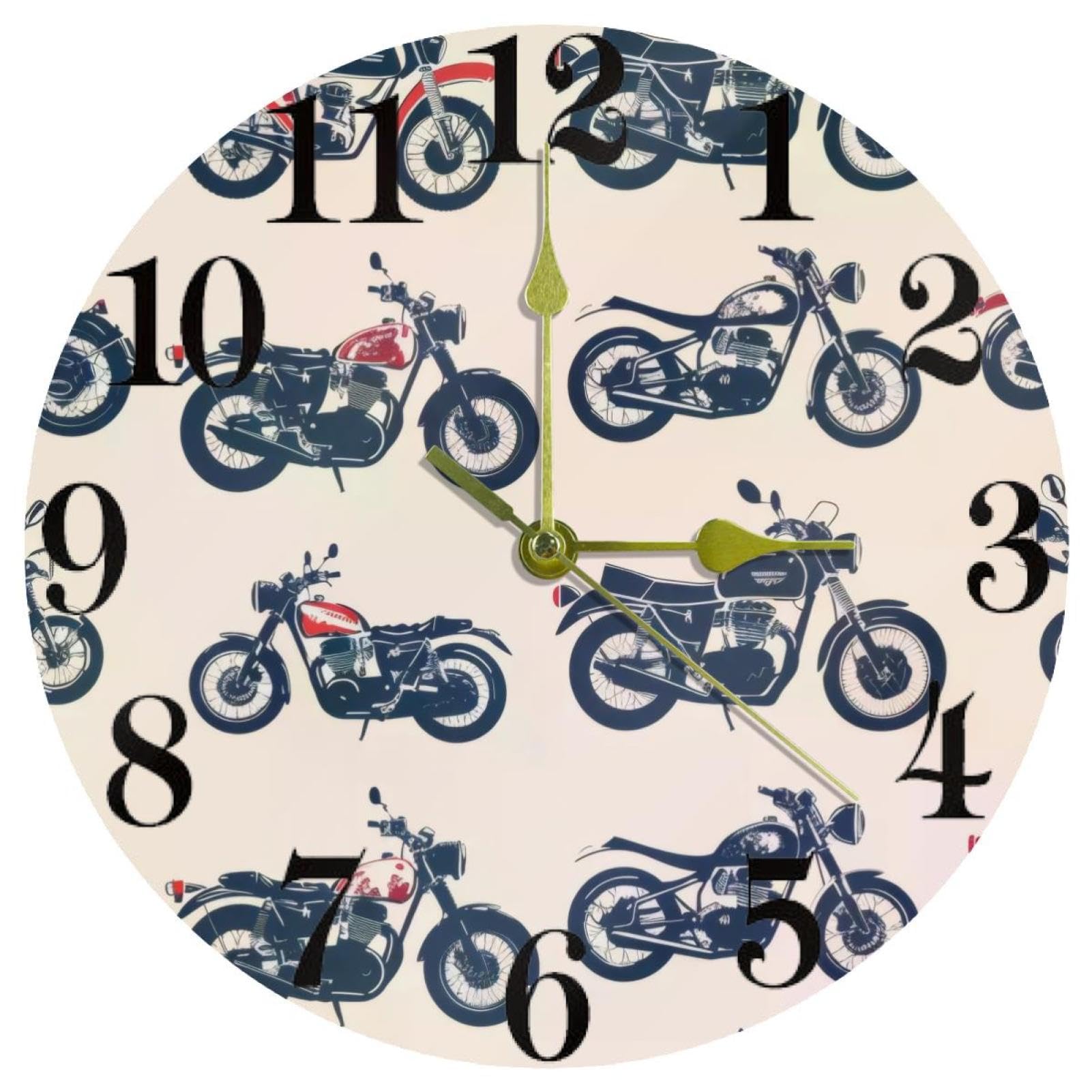 Horloge murale ronde à quartz silencieuse pour salon et cuisine