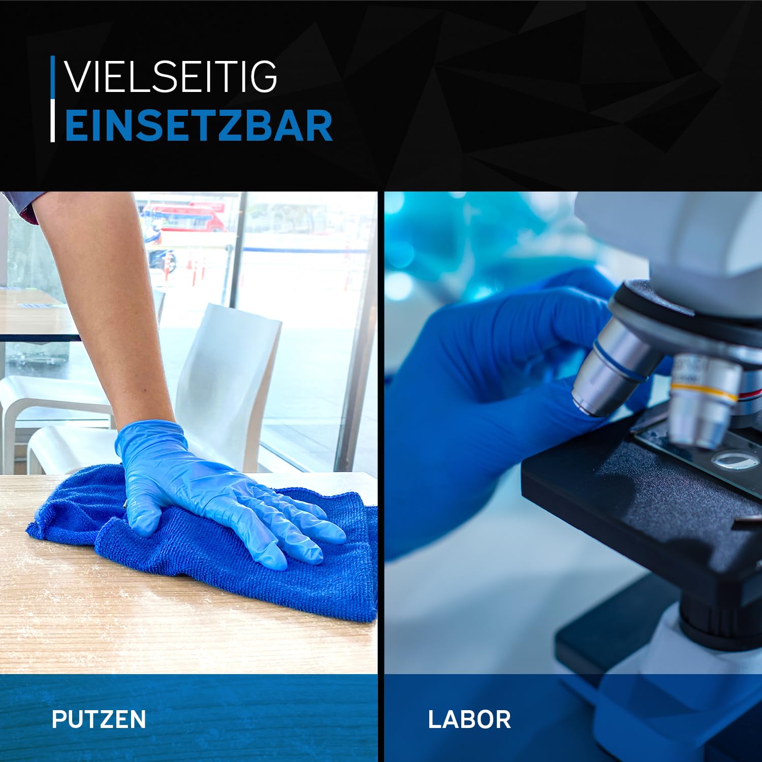 kör4u Nitrilhandschuhe 1000 Stück, puder-/latexfrei Blau L lebensmittelecht