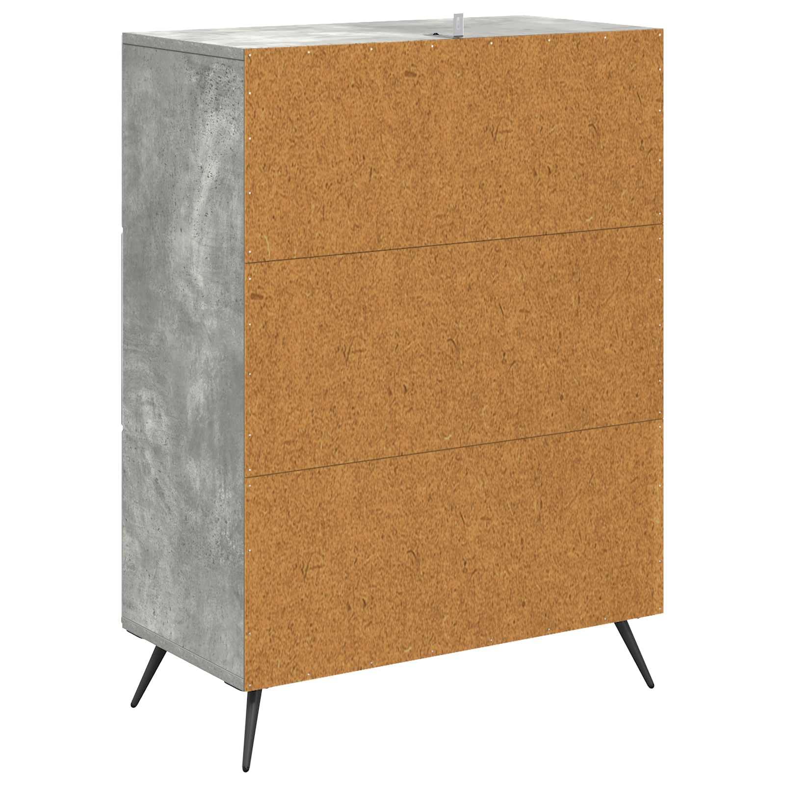 Szafa z szufladami, betonowa, szara, wykonana z materiału drewnopochodnego, 66 x 34,5 x 90 cm, z 3 szufladami i regulowanymi półkami, do salonu, sypialni, biura i wszechstronne rozwiązania do