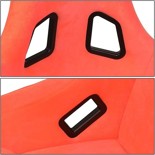 Vista 88 de NRG Innovations NRG-FRP-303RD-ULTRA Asiento universal de carreras con respaldo fijo con adaptadores de montaje lateral para arneses de 6 puntos