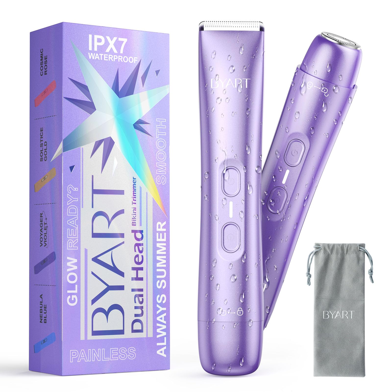 BYART 2-in-1 Dual Head Bikini Trimmer for Women, Electric Razors, Gifts