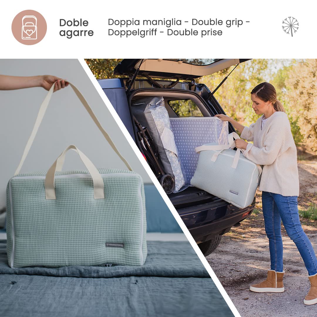 MIMUSELINA | Maleta Hospital Bebe | Tela para Nacimiento del Bebés | Bolso Maternidad | Maleta Bebe Hospital Recién Nacido Ideal también para Viaje y Fin de Semana Mediana (Rosa)