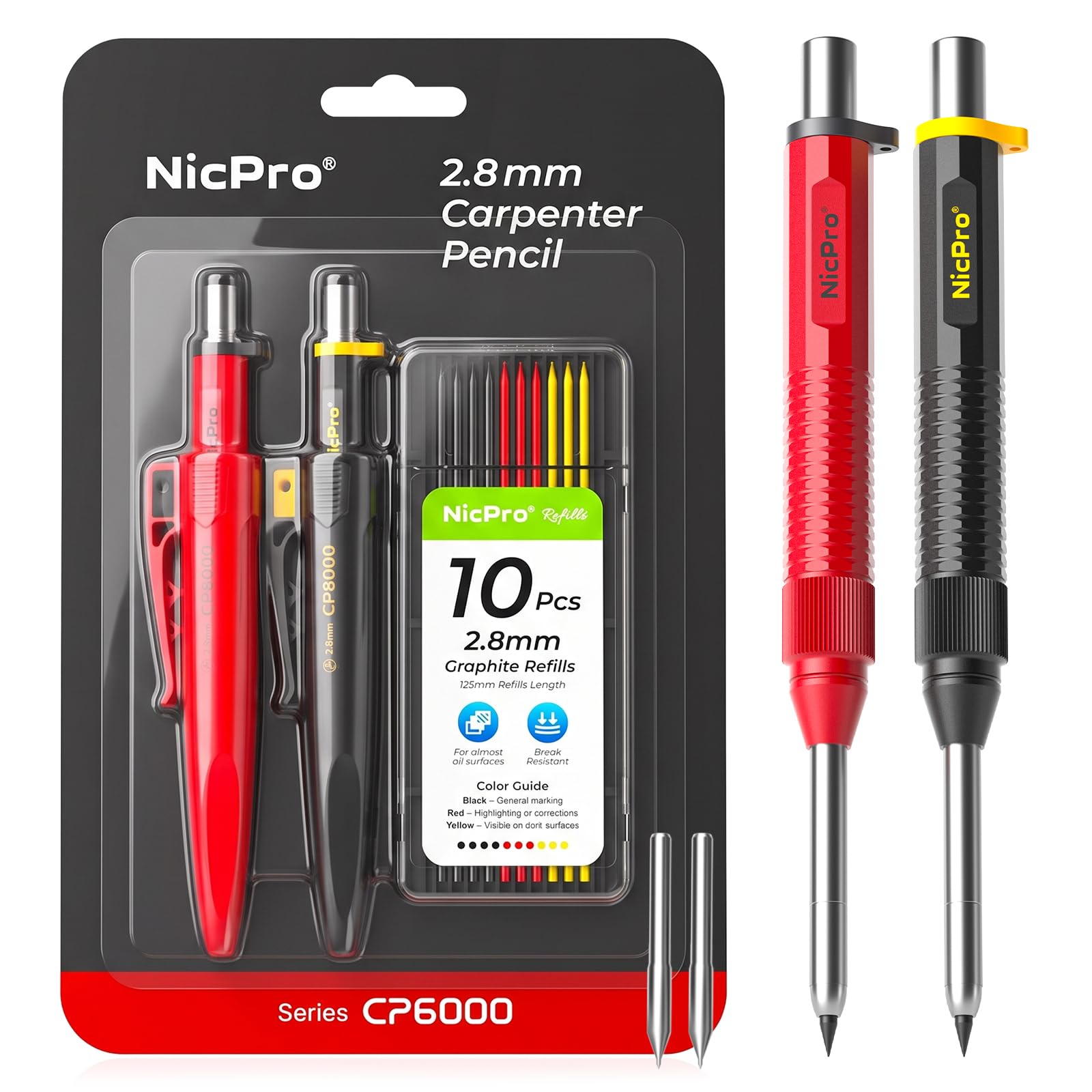 Nicpro CP6000 Carpenter Pencil - 2 Pack -1