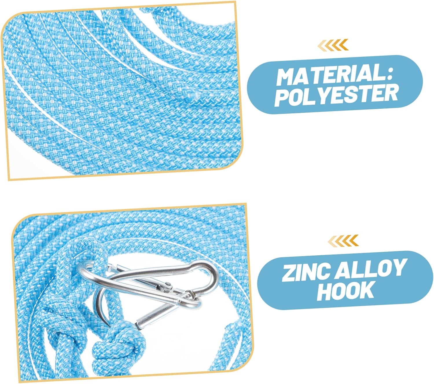 LIOOBO Zinc Alloy Clothesline Non-Skid Design Durable Outdoor Clothesline for Windproof Hanging