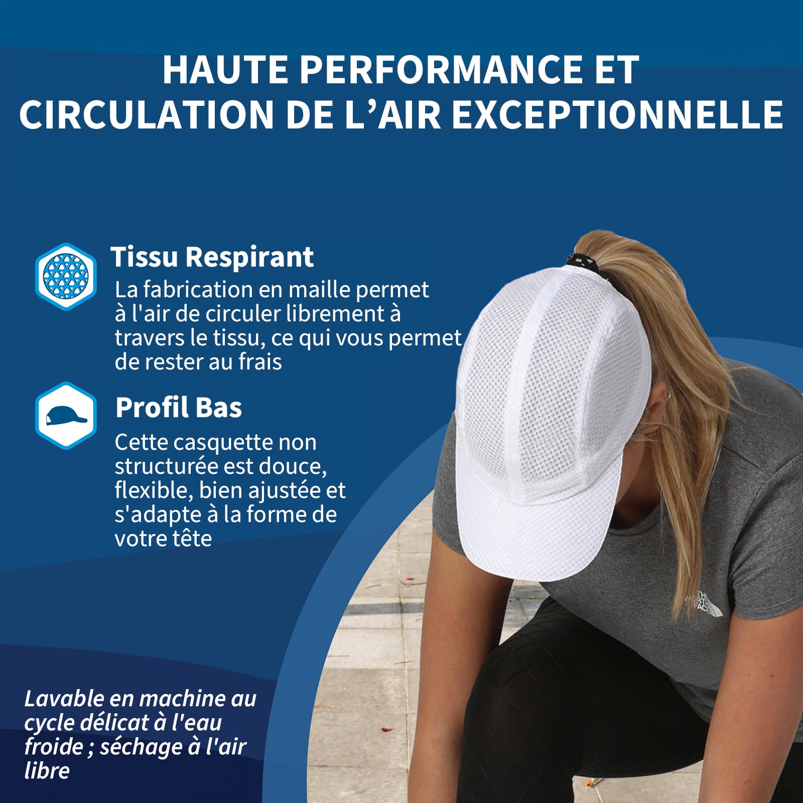 TrailHeads Race Day Casquette de Running Haute Performance pour Femme, Maille légère à séchage Rapide avec Bord réfléchissant
