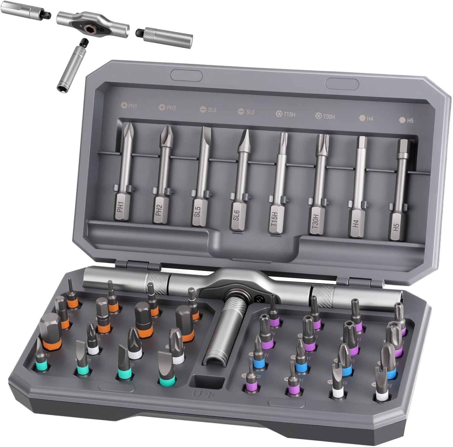 Precision Screwdriver Set, 42 in 1 Magnetic Screwdriver, Portbale Ratchet Screw Driver Set with Storage Case, Compact Repair Tool Kit for Furniture Computer Bicycle DIY, Gift for Men