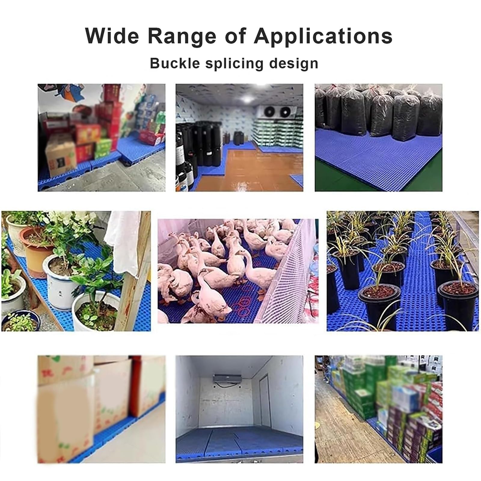 Pallet in Plastica per Lo Stoccaggio in Cantina, Griglia Impermeabile, Piattaforme Antiscivolo Traspiranti, Pallet in HDPE Impilabili, per Garage per Animali Domestici di Supermercati(100x50x3cm)