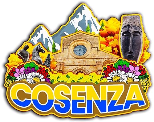 Cosenza - Imán de madera para nevera, diseño de Calabria Italia, monumentos 3D, recuerdos coleccionables, decoración hecha a mano -2355