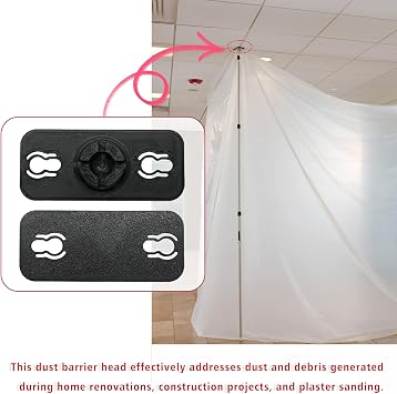 3Dプリントユニバーサルダストバリアヘッド ZipWallスタイルシステム対応 軽量ドライウォール&リフォームダストコントロール2個