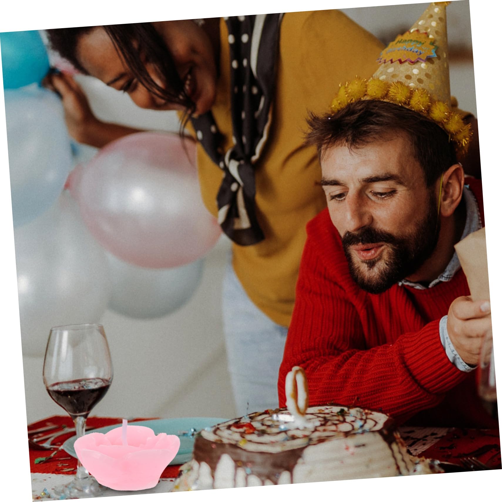 LABRIMP 12pezzi Candele Galleggianti Rosa Decorativi Per Cerimonie Feste e Decorazioni Interni Candele Cera Di Paraffina Senza Fumi Neri Per Atmosfere Romantiche e Festive