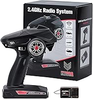 Vista 1 de INJORA Transmisor RC 2.4GHz 6CH Controlador y receptor para 1/8 1/10 RC Coche Barco Tanques Crawler TRX4 SCX10 Piezas de actualización (T6F)
