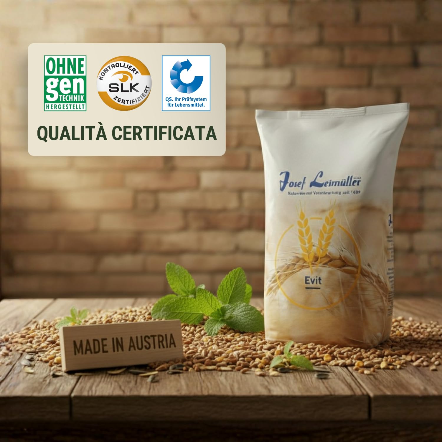 Leimüller Mangime per Galline Ovaiole Immun Plus 25 kg - Muesli con Pellet Vitaminici - Per Sistema Immunitario Forte & Vitalità - Premium Austria Senza OGM