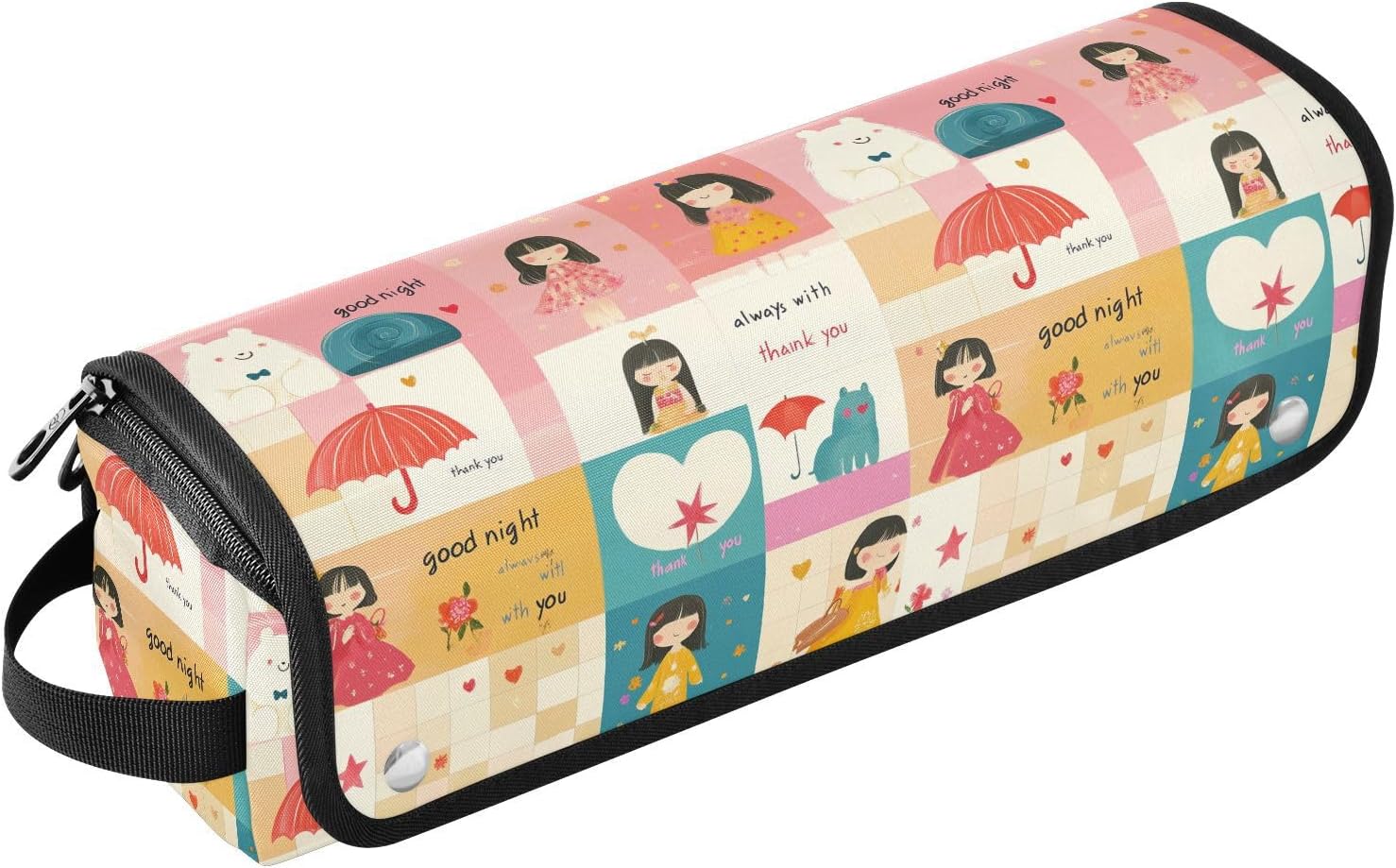 Cute Plaid Beauty Blush Color 2 in 1 Hair Tools Organizer and Heat Resistant Mat with Zipper Large Capacity Hair Straighteners Organizer for Flat Irons, Straighteners, Curling Irons, Travel