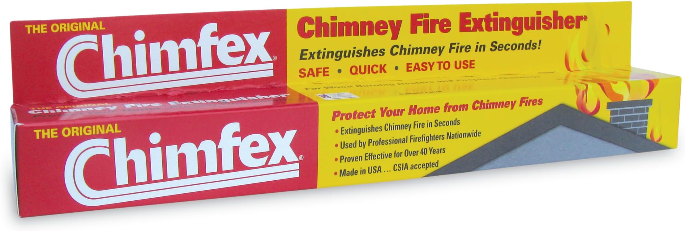 Chimfex by Orion Safety Products - CSIA Approved Chimney Fire Suppressant - Safe, Quick and Easy - Stops Chimney Fires in Homes in Under 22 Seconds