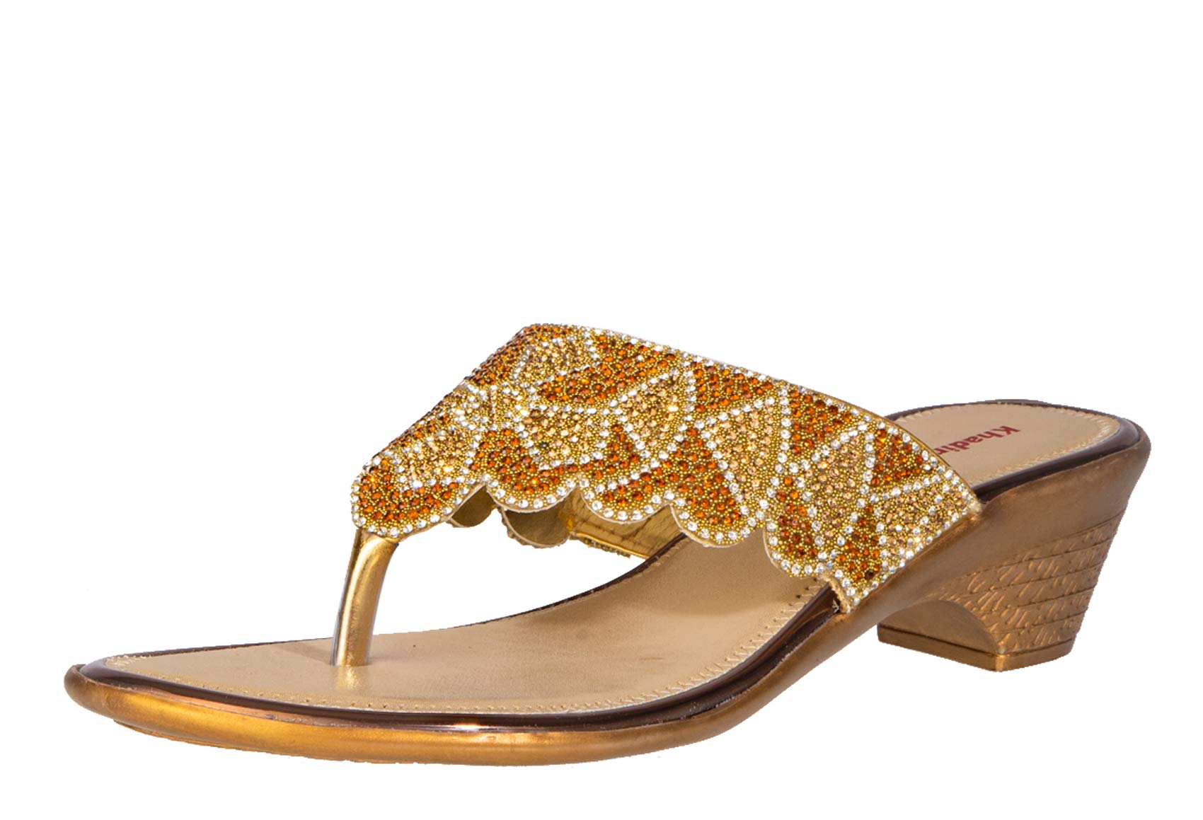 Khadims Women Gold Ethnic Slip-On Sandal-65106265181003 (B089H1BV5P) Amazon Price History, Amazon Price Tracker