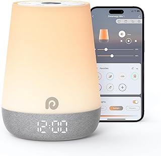 Dreamegg Nite 1 - Kinderwecker White Noise Machine Baby mit 34 Beruhigende Klänge und Weckertöne, App-Steuerung Schlaftrainer mit Nachtlicht, Tageslichtwecker Kinder, Intelligente Steuerung