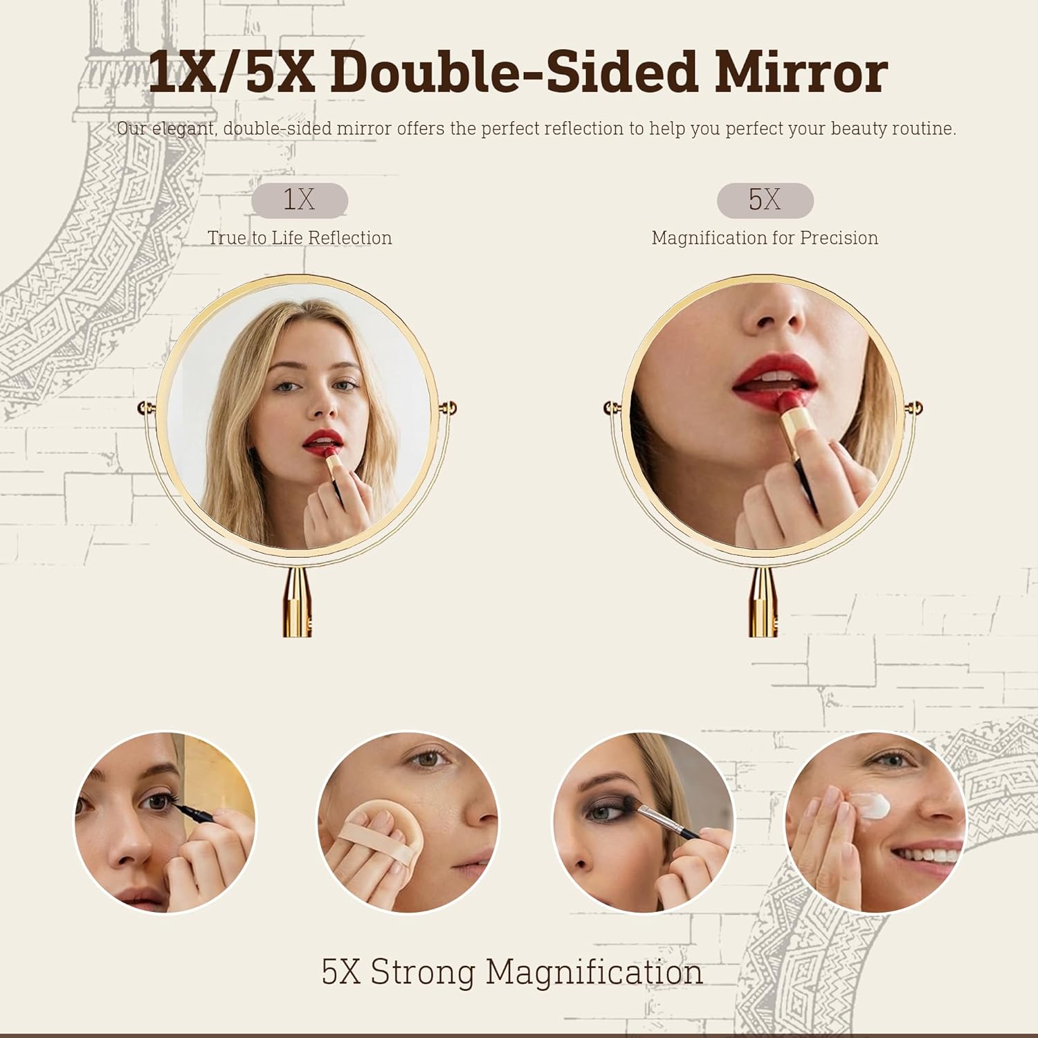 STO'SENSE Makeup Vanity Desk w/Mirror & Lights, 54" Large Vanity Table w/Glass Top, RGB Drawer, 𝐌𝐚𝐠𝐧𝐢𝐟𝐲𝐢𝐧𝐠 𝐌𝐢𝐫𝐫𝐨𝐫&Power Outlet,Make up Desk w/3 Shelves&7 Drawers,Dressing Table,White