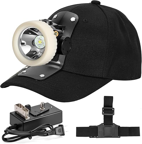 Miniatura 11 de Lokilo Linterna frontal de minería superbrillante de 1+6 LED, recargable, impermeable, con tapa minera, larga duración, ligera, perfecta para