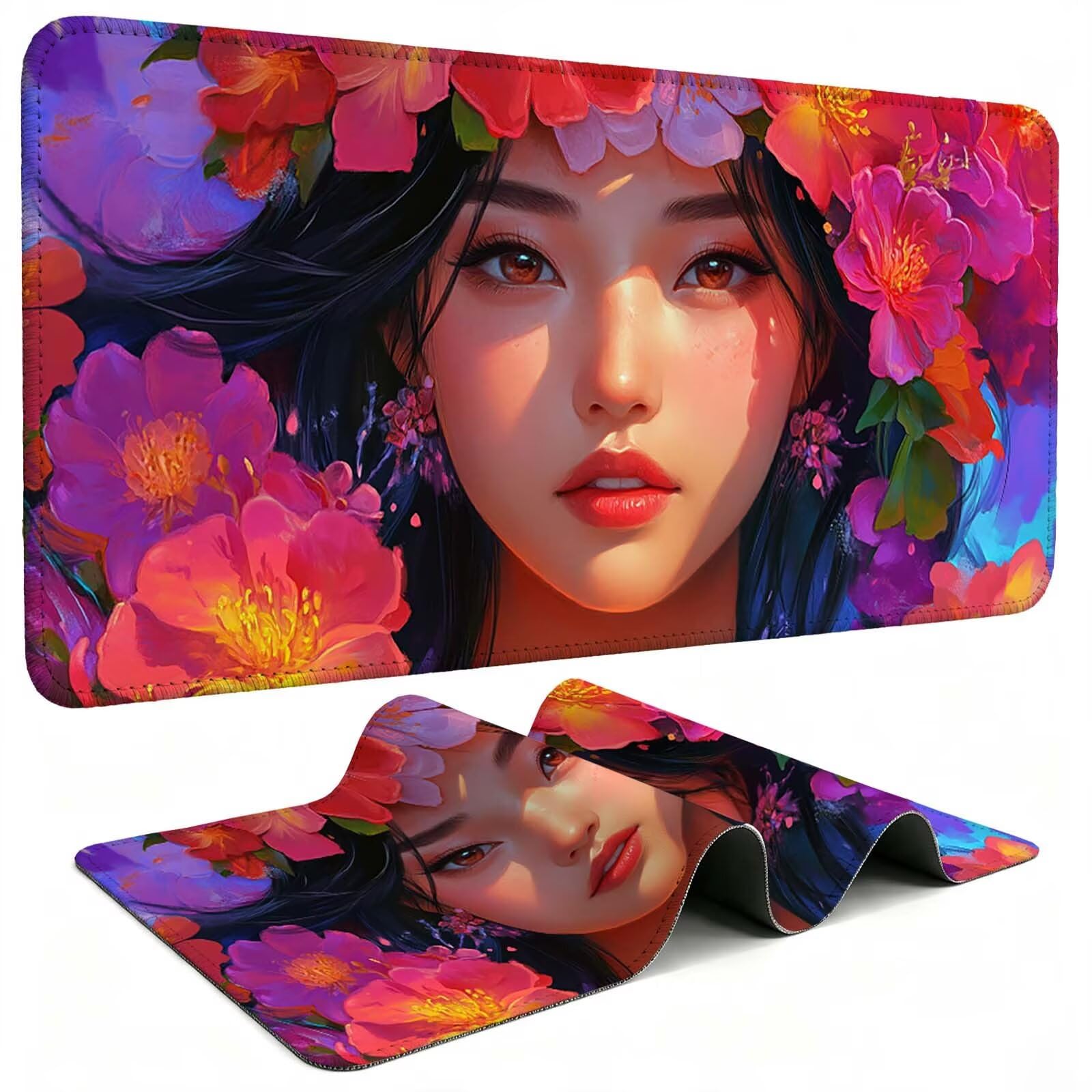 Tapis de Souris Gaming, Fleur sous Main Bureau XXL 1000x500cm g811g-491