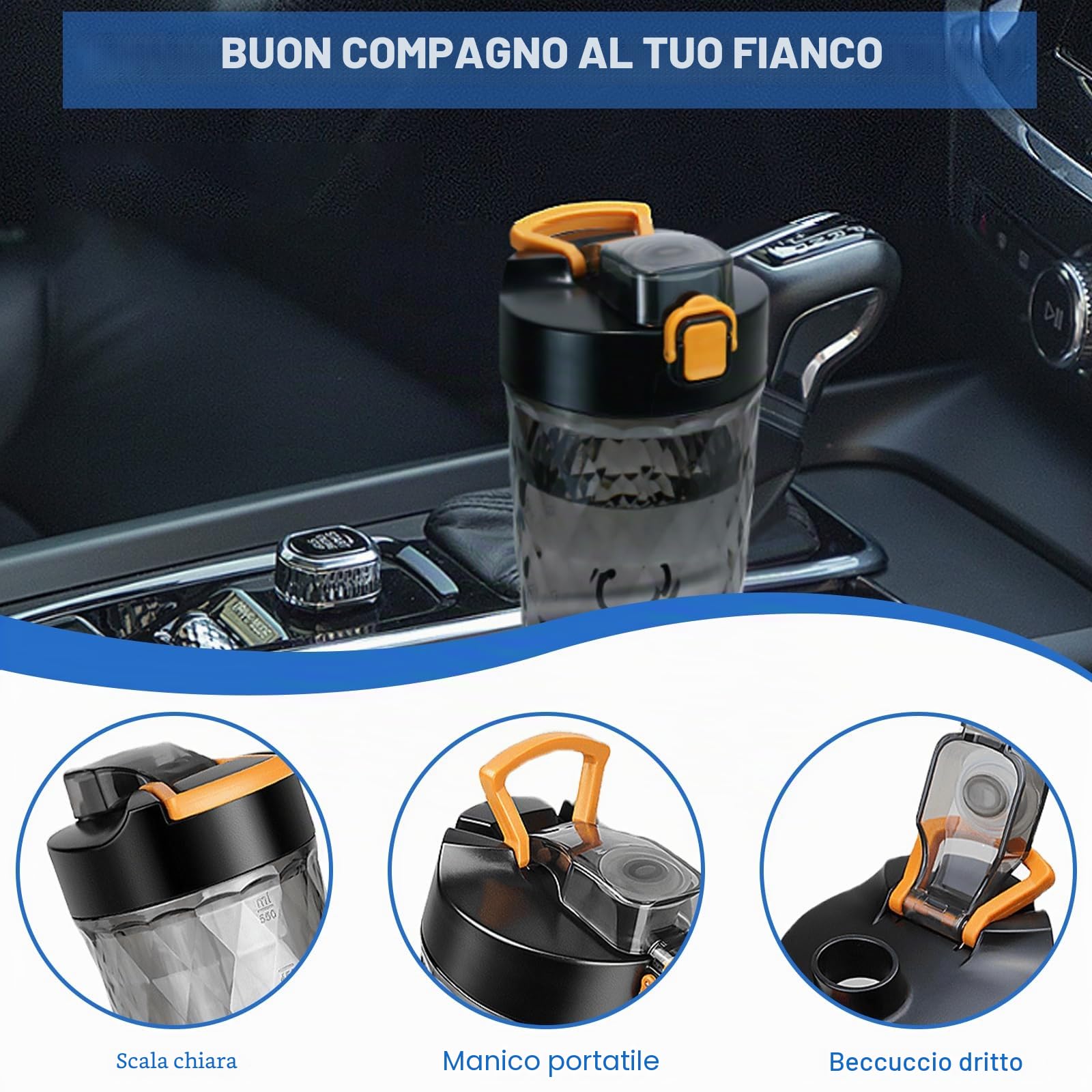 Shaker elettrico bianco d'uovo, shaker shake proteico 600 ml, frullatore ricaricabile USB, shaker automatico per albumi, shaker con scomparto in polvere, adatto per frullato proteico e latte shake,