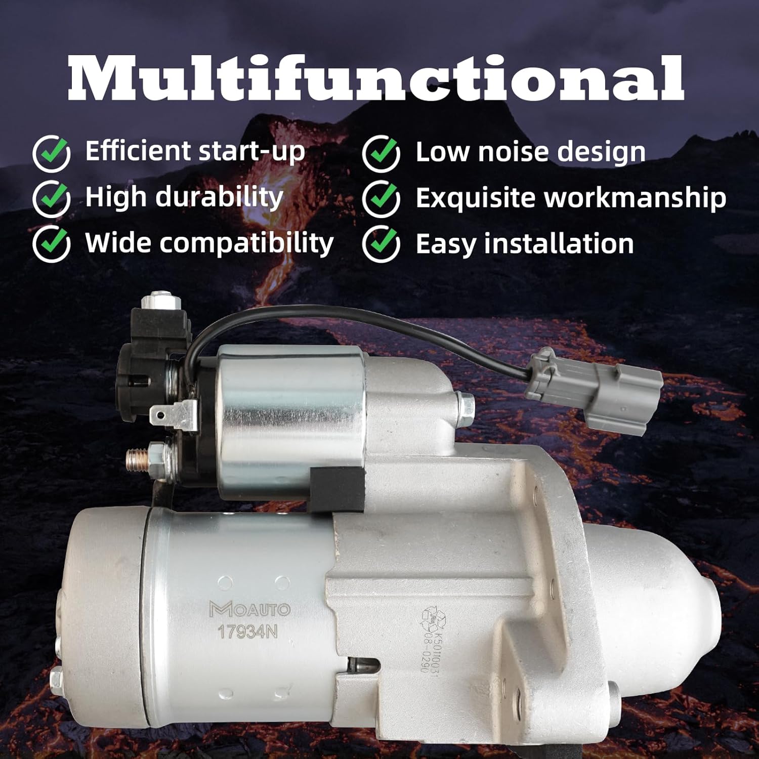 Starter Motor Replacement 17934N 104384 23300EY00A SR2319X Compatible with Nissan 370Z Infiniti EX37 FX37 G25 G37 M37 Q40 Q50 Q60 Q70 Q70L QX50 QX70 2.5L 3.0L 3.7L V6