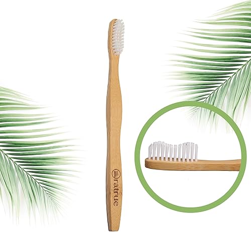 Paquete de 25 cepillos de dientes de bambú con cerdas medianas, empaquetados individualmente por dentistas, creados por dentistas, luz UV expuesta