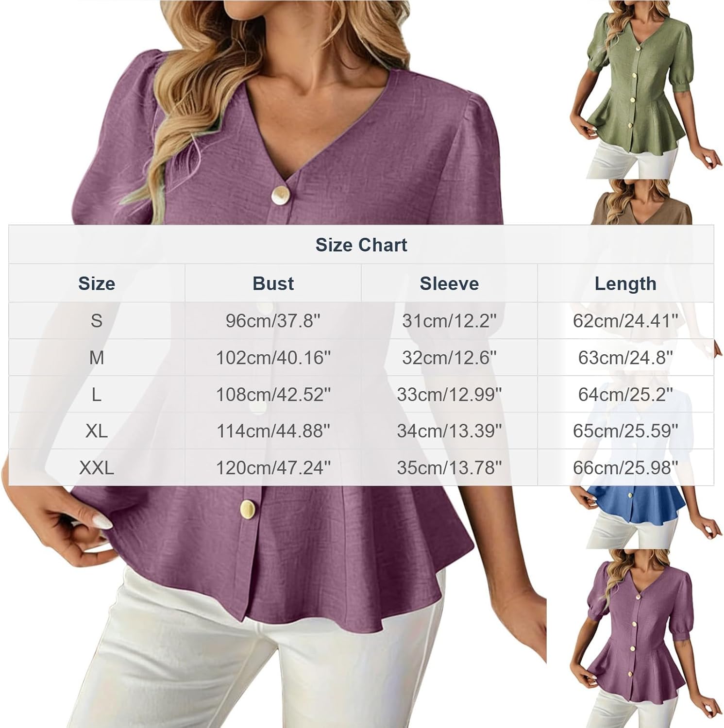 Cute Tops for Women Button Down Flowy Hem Dressy Shirts Elegant V Neck Casual Solid Color Classic Blouses Tees