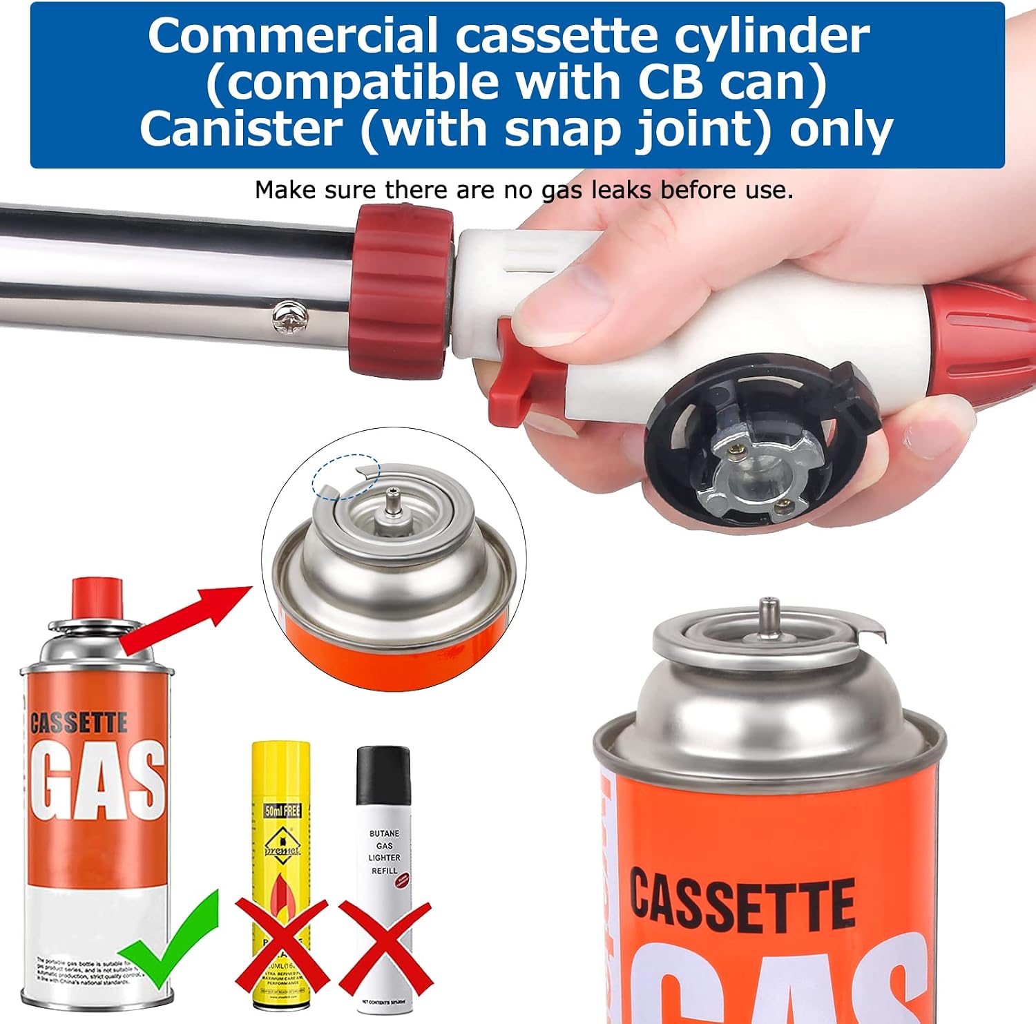Sondiko Butane Torch Lighter, Dual Flame Mode Butane Torch Lighter Head