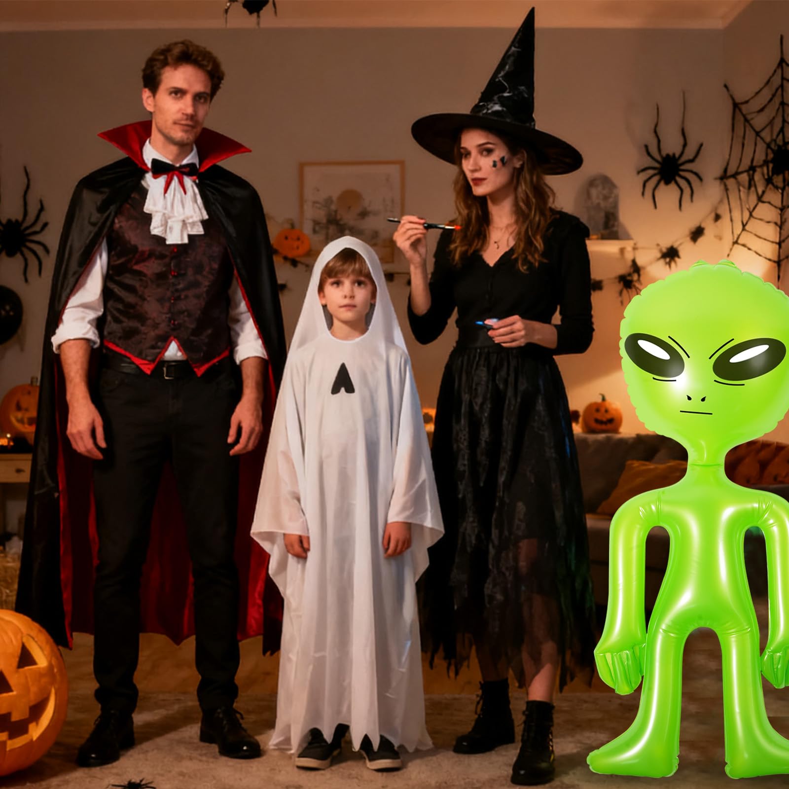3 Extraterrestres Gonflables De 90 Cm - Décoration De Fête Thème Espace Ou Halloween - En PVC Robuste - Pour Intérieur Et Extérieur