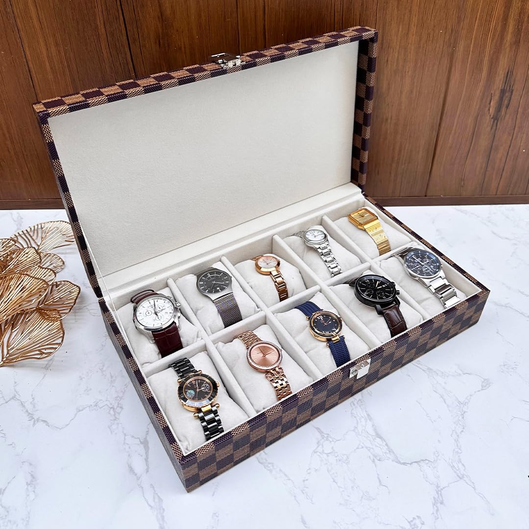 La Trove Vegan Leather Watch Box Organizer, Storage and Display Case for Watches and Bracelets, Stylish Organizer for Jewelry Storage at Home, Office, and Travel - 10 Slots (B0BBW6L5NR) Amazon Price History, Amazon Price Tracker