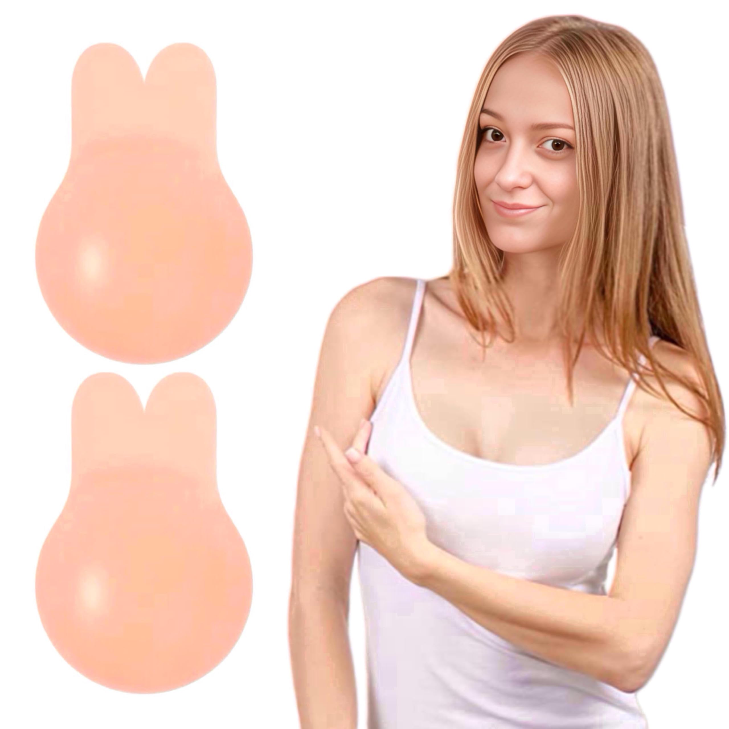 JimXenPush Up Nipple Covers Silicone Adhesive Breast Lift Reusable Sticky Bra Pads Invisible Pasties Petals for Women (Free-Size)