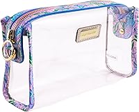 Vista 4 de Lilly Pulitzer Bolsa transparente con cremallera, bonito estuche para adultos, neceser de viaje, bolsa pequeña para suministros, maquillaje