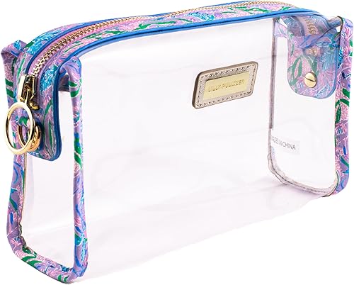 Miniatura 4 de Lilly Pulitzer Bolsa transparente con cremallera, bonito estuche para adultos, neceser de viaje, bolsa pequeña para suministros, maquillaje