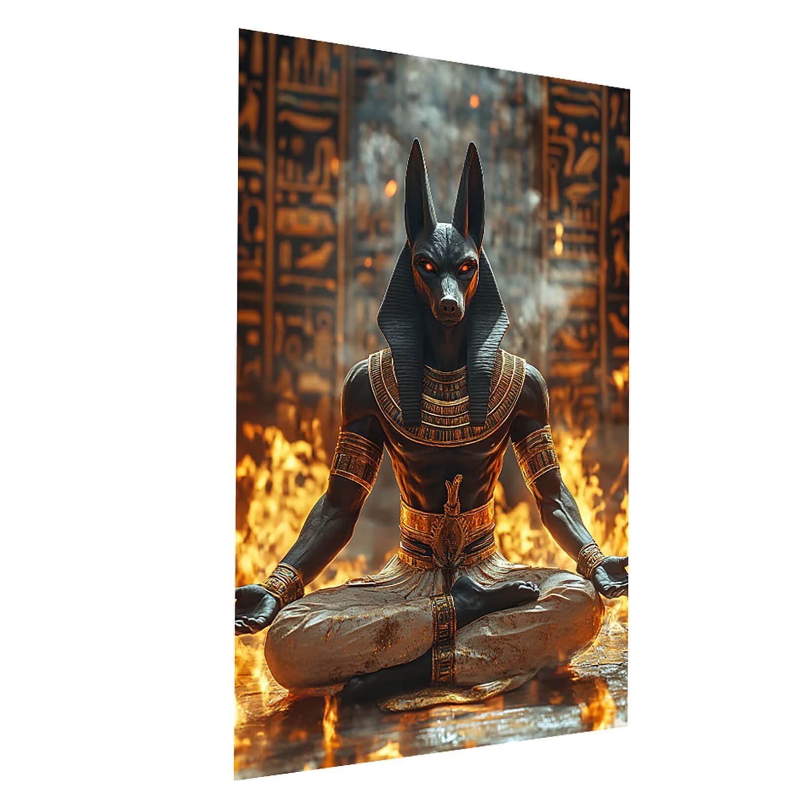 Anubis, Malowanie po numerach dla dorosłych i dzieci, malowanie po numerach dla dorosłych farbą akrylową i pędzlami, Egipt kolorowe płótno do malowania, 137 x 102 cm, artykuły plastyczne do dekoracji